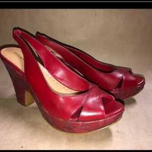 Gianni Bini Women Size 9.5 M leather chunky heel